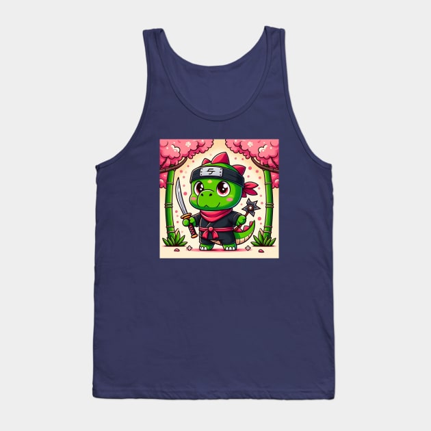 Ninja Dinosaur Tank Top by Sketchy